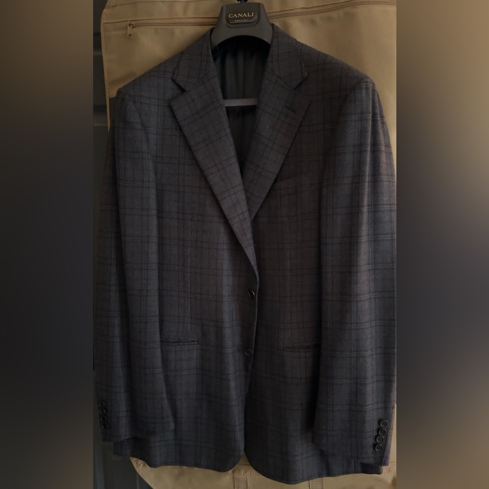 CANALI Check Wool-Silk Sport Jacket size 58EU Regular NWOT